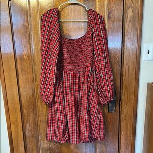 Old Navy Red Plaid Mini Dress
